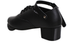 Goleen Featherflex Core GL50L - pair of Black Irish dancing jig shoes, laced with a strap back view