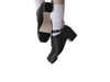 Goleen Featherflex Core GL50L - pair of Black Irish dancing jig shoes, laced with a strap sole view
