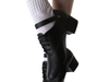 Goleen Featherflex Core GL50L - pair of Black Irish dancing jig shoes, laced with a strap model view 2