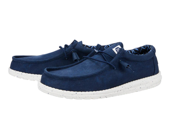 Hey Dude Wally Stretch Canvas in Navy upper view