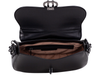 Hispanitas BI254150 Hand Bag - Black / White with houndstooth pattern and black leather sides on a white background top view