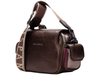 Hispanitas BI254327 Shoulder Bag - Multi Metallic satchel bag with purple accents on a white background back view