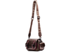 Hispanitas BI254327 Shoulder Bag - Multi Metallic satchel bag with purple accents on a white background full length view