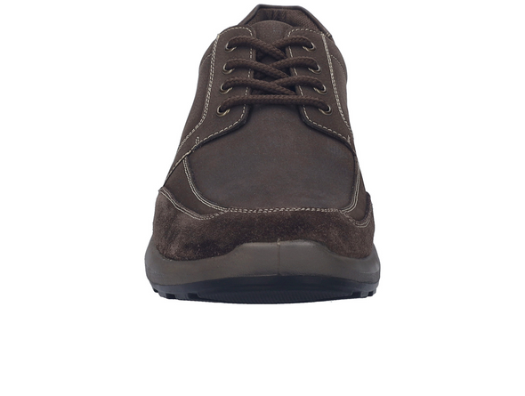 Josef Seibel 43951 Marley 51 - Brown Moro laced leather shoe with cream stitching on a white background, front view