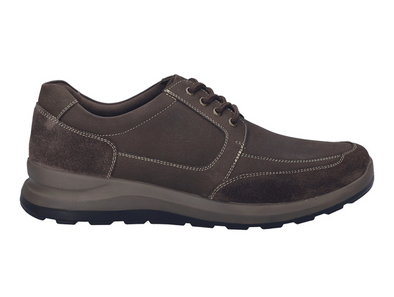 Josef Seibel 43951 Marley 51 - Brown Moro laced leather shoe with cream stitching on a white background, outer view