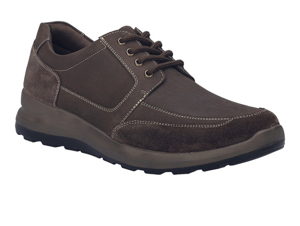 Josef Seibel 43951 Marley 51 - Brown Moro laced leather shoe with cream stitching on a white background, upper view