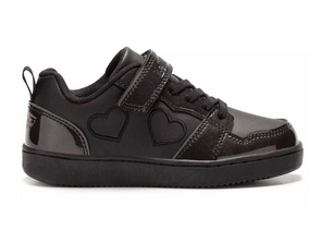 Lelli Kelly LKSA2120 Paris Black sneaker with heart designs. 