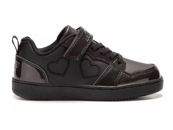 Lelli Kelly LKSA2120 Paris Black sneaker with heart designs. 