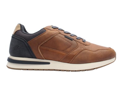 Lloyd & Pryce Laforga a laced Camel sneaker on a white background