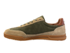 Lloyd & Pryce Zazi - Evergreen laced retro Sneaker with green and brown colour scheme on a white background inner view