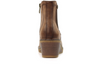 Lotus Connie GLC014 - Brown wedge ankle boot with elastic panels back view on white background