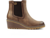 Lotus Connie GLC014 - Brown wedge ankle boot with elastic panels on white background