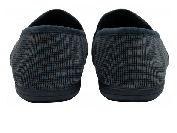 Lotus Davida UMH045 - Navy full shoe slipper, back view