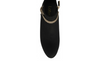Lotus Tina ULB457 - Black ankle boot, suede effect with decorative know detail  around the ankle and a mirrored effect block heel o f6.5cm on white background top view