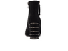 Lunar Switch GLR105 - Black zipped ankle boot with metallic accents on a medium block heel back view against a white background
