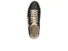 Marco Tozzi 2-23750-45 098 - Black Combi  laced black sneakers with a side zip, gold accents on a white background top view