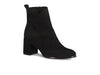 Marco Tozzi 2-25095-41 - Black ankle boot with block heel on a white background upper view