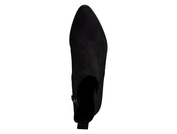 Marco Tozzi 2-25095-41 - Black ankle boot with block heel on a white background top view