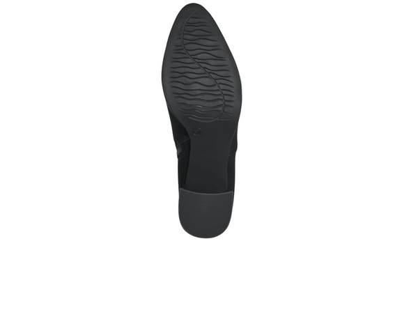 Black sole of Marco Tozzi 2-25392-41 001  Black ankle boot on white background