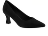 Marco Tozzi 22418 001 - Black suede court shoe with a medium heel on a white background upper view