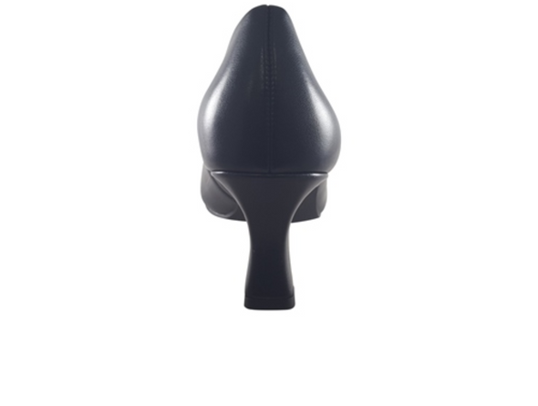 Marco Tozzi  2-22420-42 Navy pump slip-on shoe with a medium heel on a white background back view