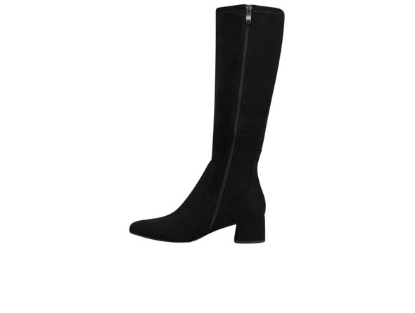 Marco Tozzi 25524-43-001 - Black knee-high boot with full length inner zip on a white background