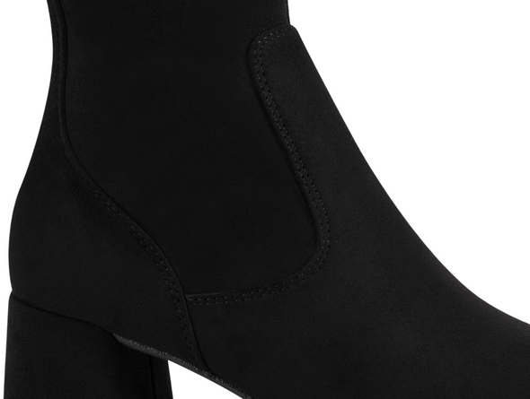 Close-up of Marco Tozzi 25524-43-001 - Black knee-high boot with visible stitching on a white background