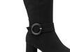 Marco Tozzi 25528-45 001 - Black knee-high boot with buckle on white background upper view