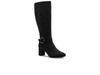 Marco Tozzi 25528-45 001 - Black knee-high boot with buckle on white background