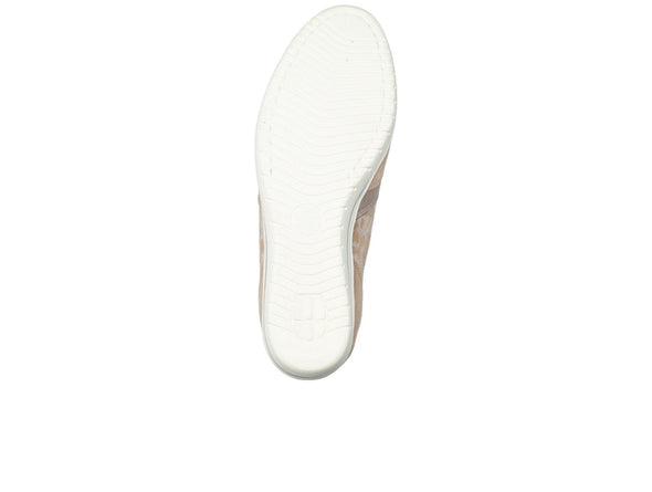 Mobils Patrizia 9553 - Sand wedge sneaker, laced with outer zip, white sole on a white background sole view