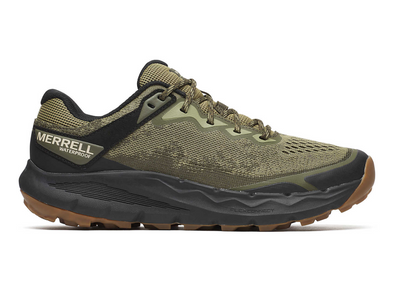 Merrell Nova 4 WP J068397 - Green and black laced hiking shoe on a white background