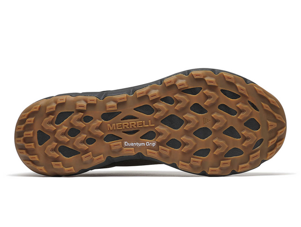 Merrell Nova 4 WP J068397 - Green and black laced hiking shoe on a white background sole view