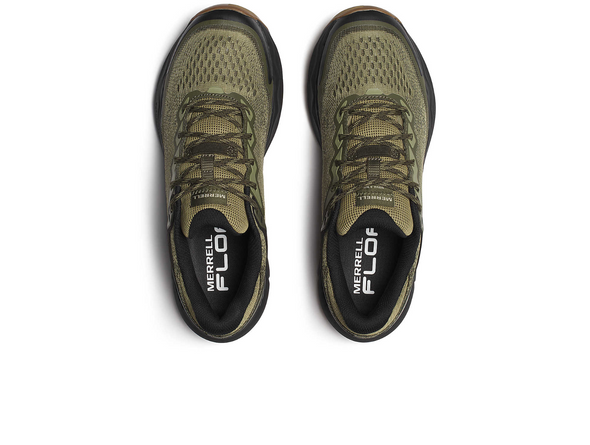 Merrell Nova 4 WP J068397 - Green and black laced hiking shoe on a white background top view
