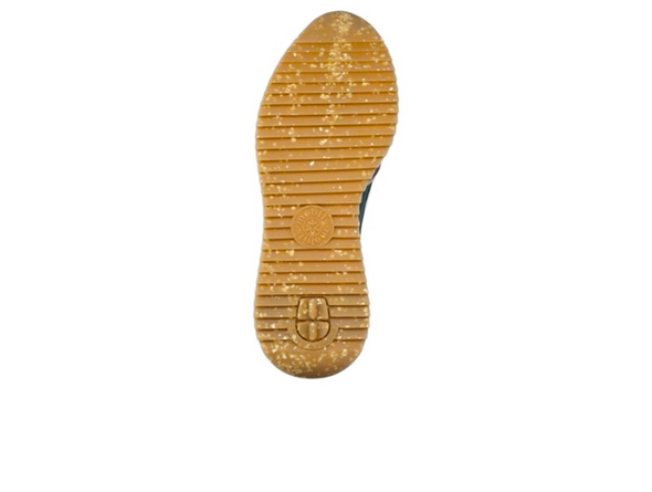 Moblis Janel - Lime multi coloured, laced sneaker on white background, sole view