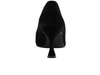 Paul Green 3859-009 - Black Suede heeled shoe on a white background