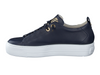 Paul  Green Super Soft 5017-018 - Navy Gold sneaker, laced with white sole on white background.