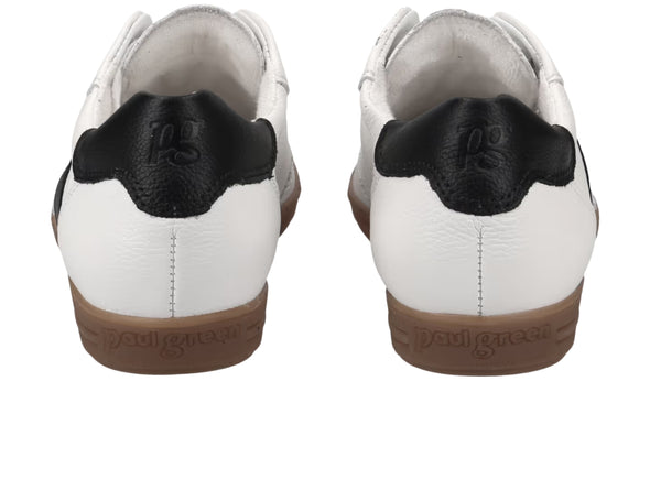 Paul Green 5350-085 Sneaker in White Black back view
