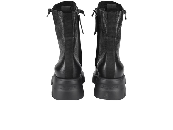 Paul Green 8216-048 - Black leather boots back view white background