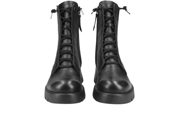 Paul Green 8216-048 - Black leather boots front view white background