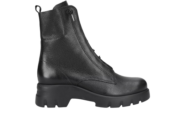 Paul Green 8216-048 - Black leather boot outer view white background