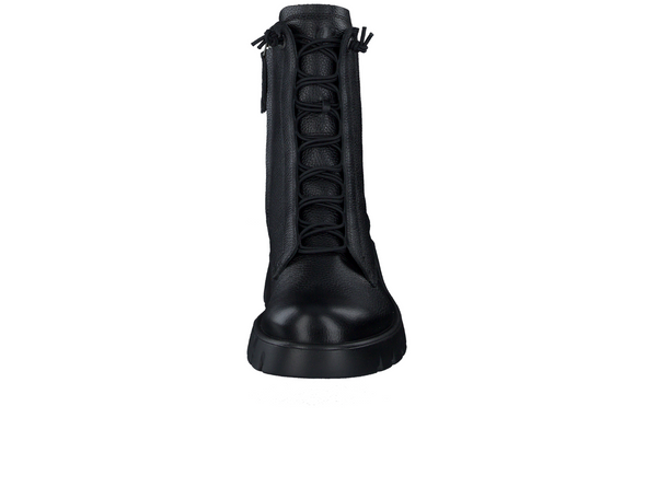 Paul Green 8216-048 - Black leather boot front view white background
