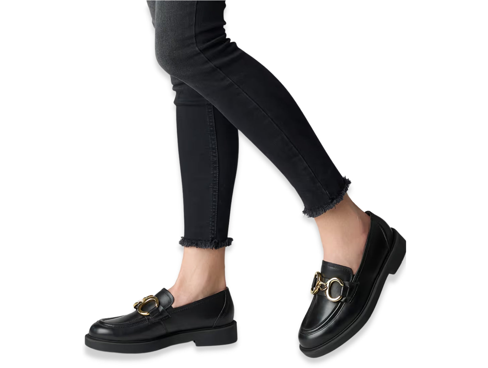 Edie leather loafers with hot sale piping