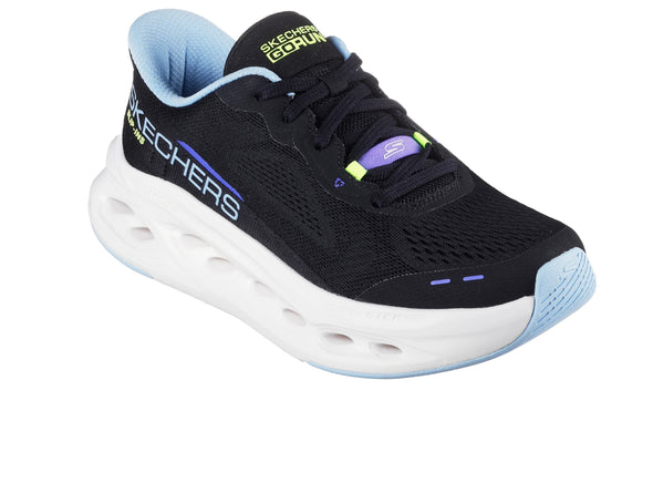 Skechers 129400 Slip-ins: Max Cushioning Glide-Step - Black Blue upper view