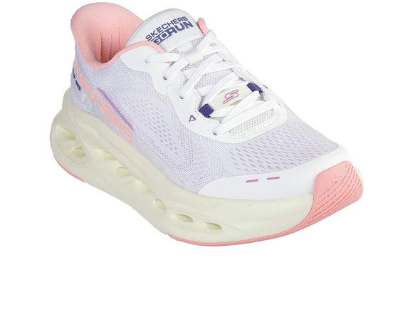 Skechers 129400 Slip-ins: Max Cushioning Glide-Step - White Pink upper view