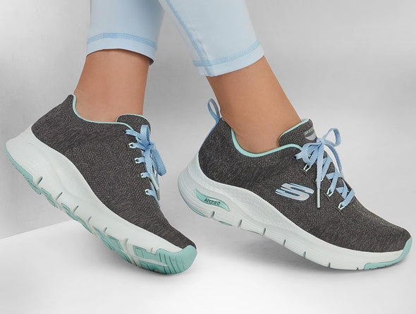 Skechers 149414 Charcoal Turquoise model  view