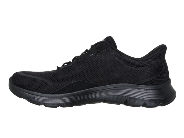 Skechers 150218 Slip-ins: Flex Appeal 5.0 - Easy Breezy - Black sneakers against a white background inner view