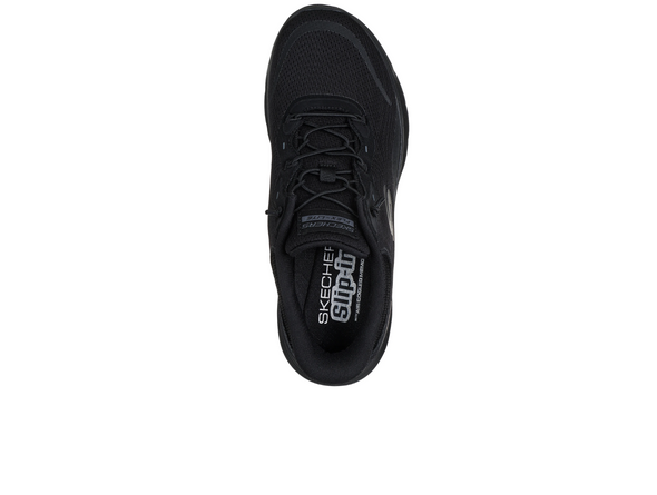 Skechers 150218 Slip-ins: Flex Appeal 5.0 - Easy Breezy - Black sneakers against a white background top view