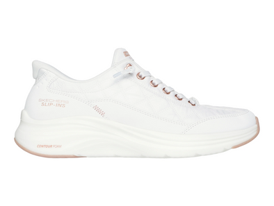 Skechers 150413 Slip-ins: Contour Foam - Cosy Fit Golden Hour - White with Rose Gold accents