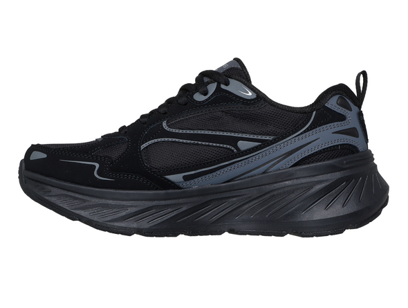 Skechers 150498 Relaxed Fit: Edgeride - Misty Skies - Black waterproof laced sneaker on a white background inner view