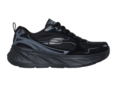 Skechers 150498 Relaxed Fit: Edgeride - Misty Skies - Black waterproof laced sneaker on a white background
